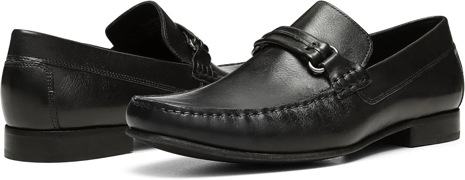 Donald Pliner Donnie Men’s Slip-On Loafer - Stacked Heel – Classic Dress Loafers for Men, Memory Foam Insole, Slip-On Shoes for Men, Comfortable Dress Shoes