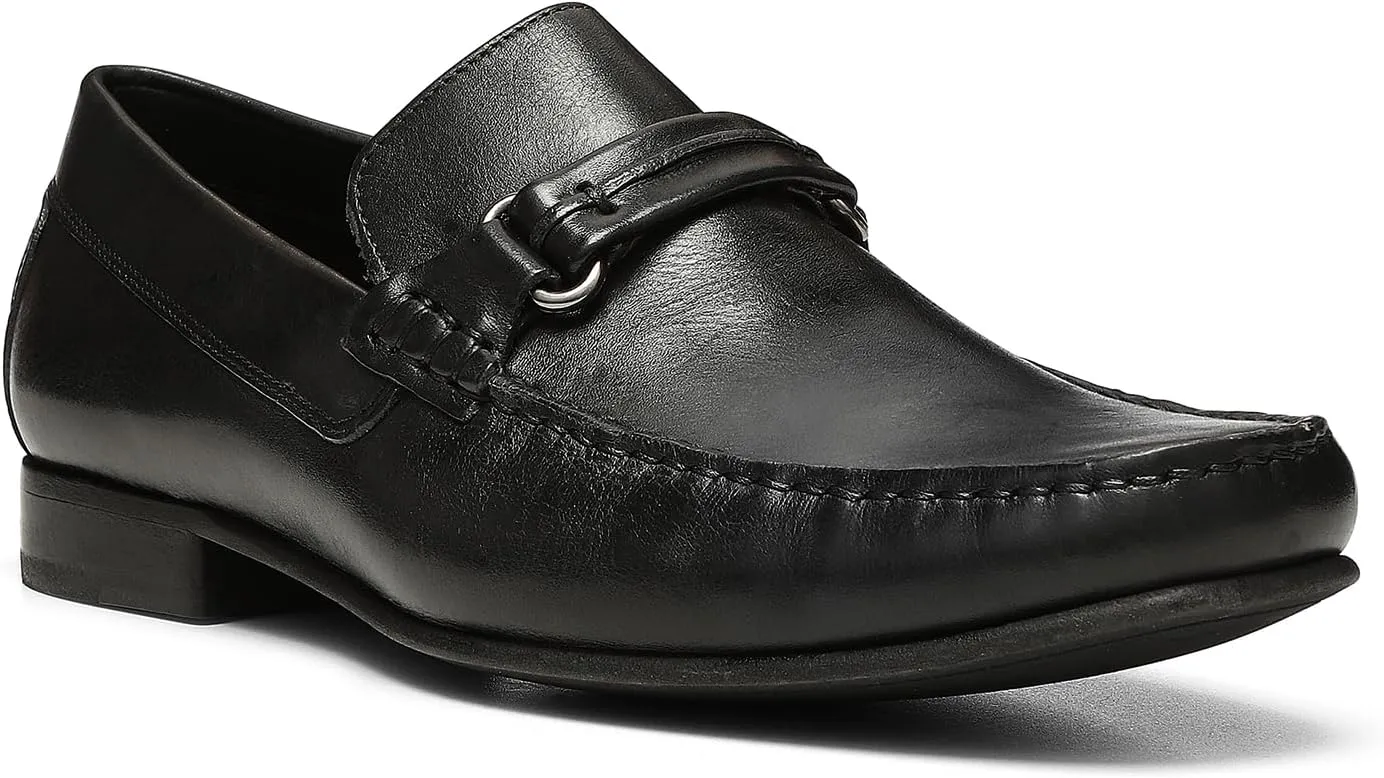 Donald Pliner Donnie Men’s Slip-On Loafer - Stacked Heel – Classic Dress Loafers for Men, Memory Foam Insole, Slip-On Shoes for Men, Comfortable Dress Shoes