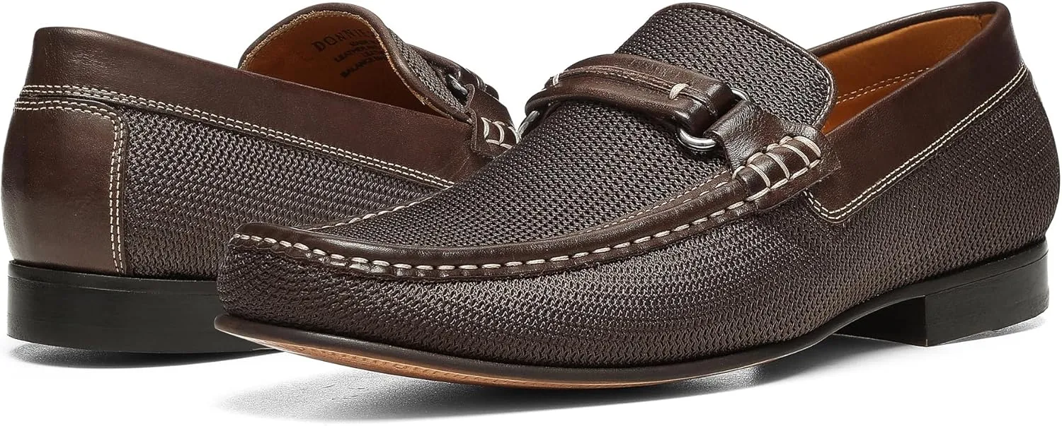 Donald Pliner Donnie Men’s Slip-On Loafer - Stacked Heel – Classic Dress Loafers for Men, Memory Foam Insole, Slip-On Shoes for Men, Comfortable Dress Shoes