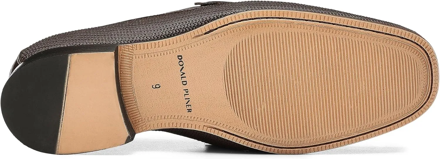 Donald Pliner Donnie Men’s Slip-On Loafer - Stacked Heel – Classic Dress Loafers for Men, Memory Foam Insole, Slip-On Shoes for Men, Comfortable Dress Shoes