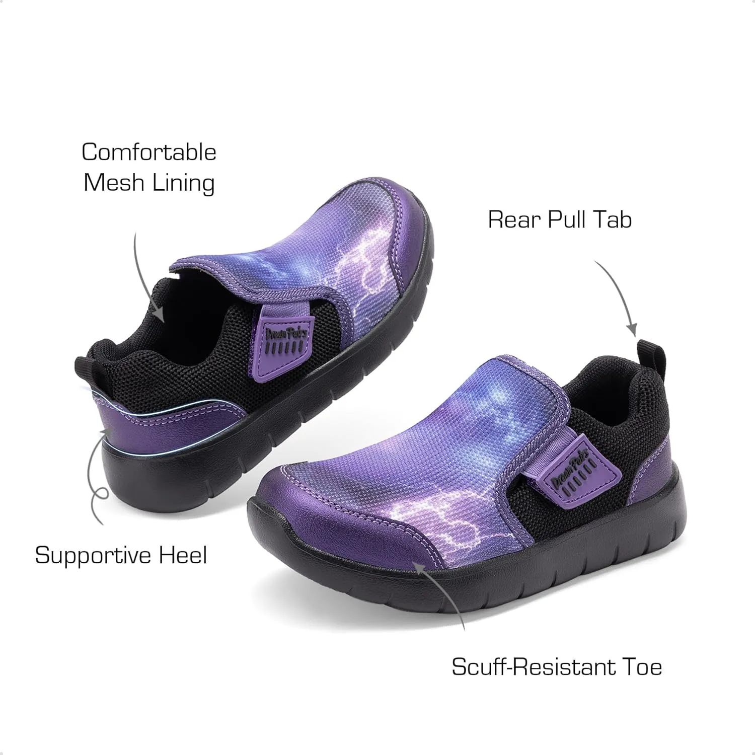 DREAM PAIRS Boys Girls Shoes Kids Slip on Tennis EZ-Ons MightyMovers Running Athletic Barefoot Zero Drop Sports Sneakers