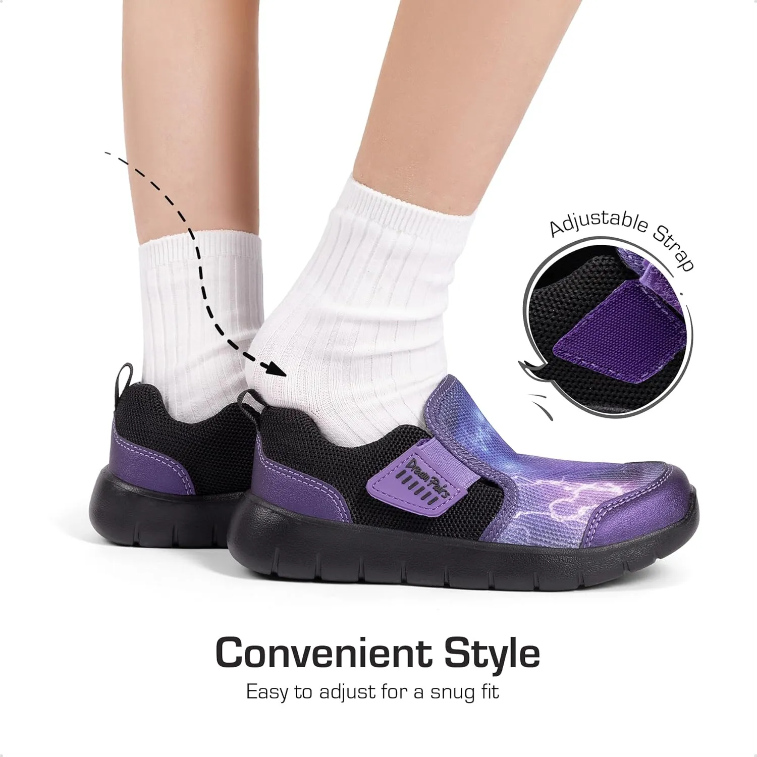 DREAM PAIRS Boys Girls Shoes Kids Slip on Tennis EZ-Ons MightyMovers Running Athletic Barefoot Zero Drop Sports Sneakers