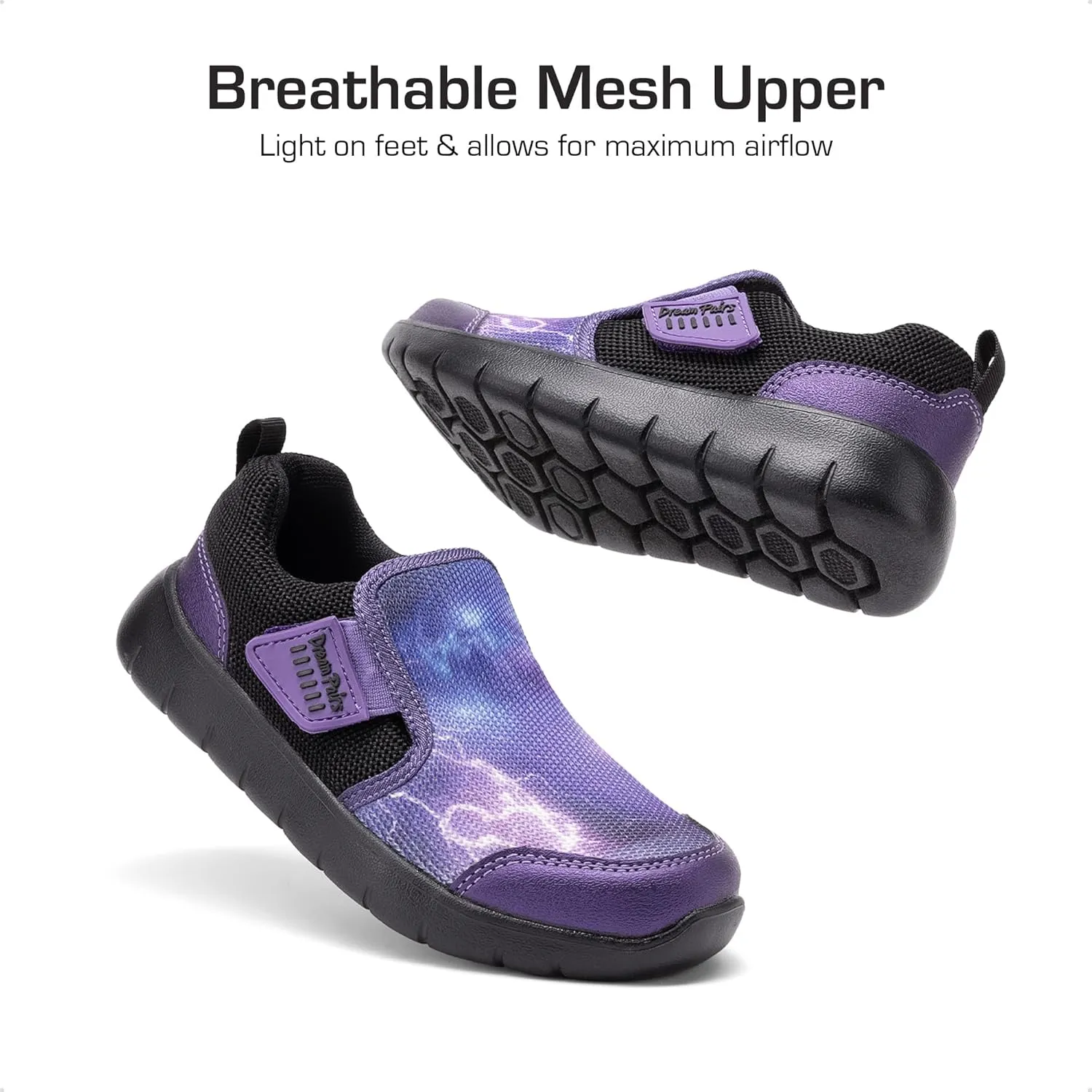 DREAM PAIRS Boys Girls Shoes Kids Slip on Tennis EZ-Ons MightyMovers Running Athletic Barefoot Zero Drop Sports Sneakers