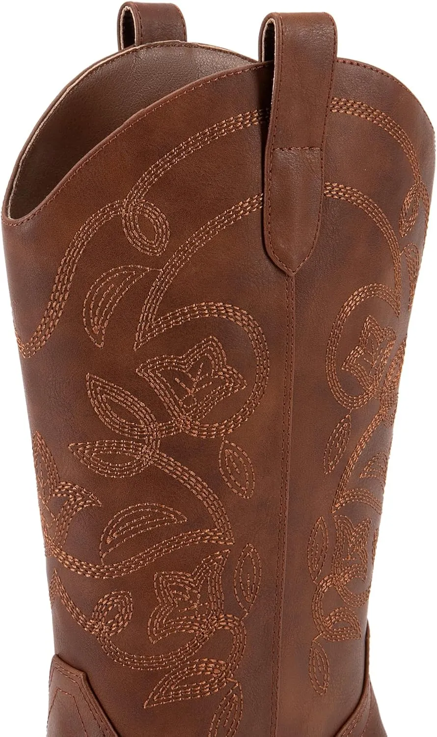 DREAM PAIRS Cowboy Boots for Women Cowgirl Western Boots Fashion Embroidery Stitched Chunky Heel Mid Calf Boots