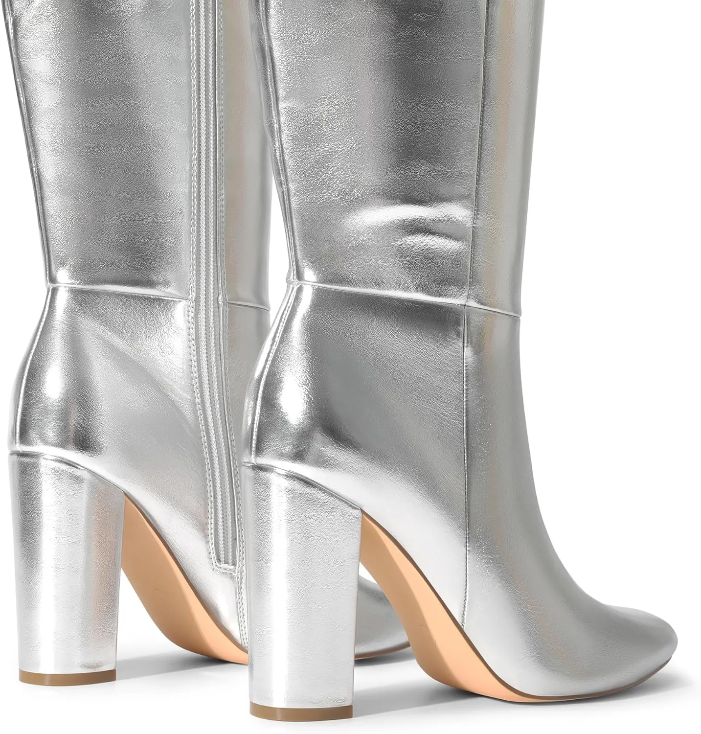 DREAM PAIRS Knee High Boots Women Chunky Heel Pointed Toe Tall Boots for Women Side Zipper Long Boots