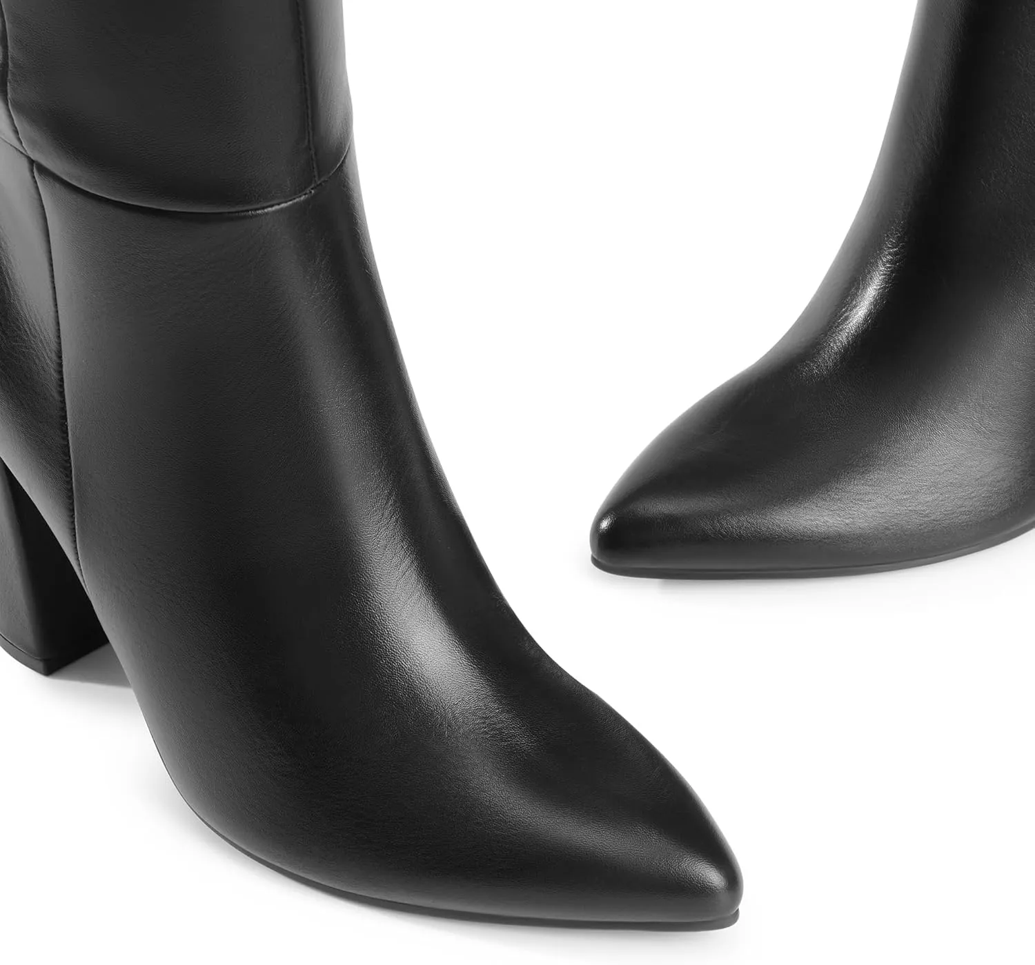 DREAM PAIRS Knee High Boots Women Chunky Heel Pointed Toe Tall Boots for Women Side Zipper Long Boots