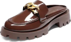 DREAM PAIRS Mules for Women Slip On Shoes Platform Thick Comfortable Women’s Chunky Flat Slides Slippers Loafers