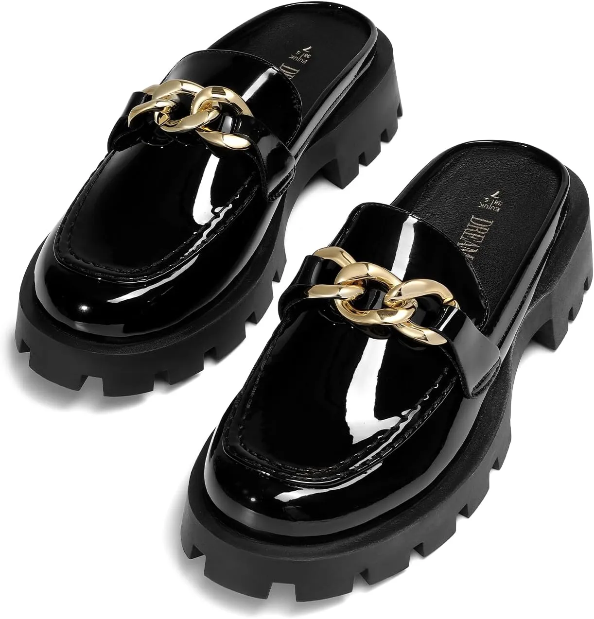 DREAM PAIRS Mules for Women Slip On Shoes Platform Thick Comfortable Women’s Chunky Flat Slides Slippers Loafers