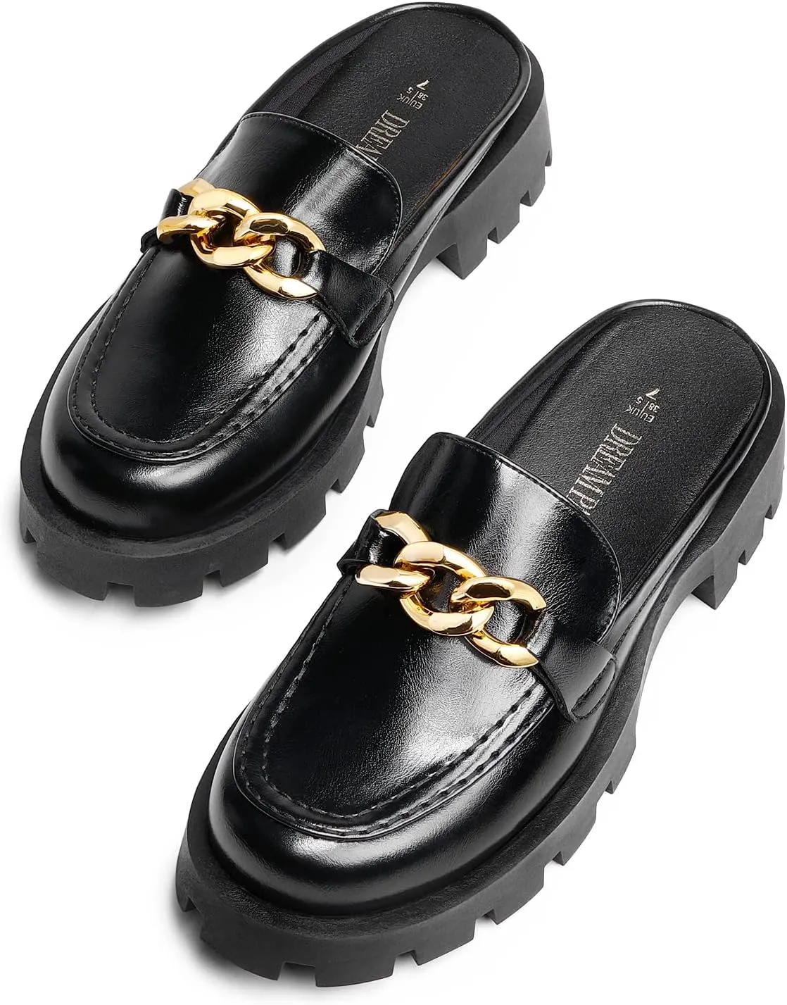 DREAM PAIRS Mules for Women Slip On Shoes Platform Thick Comfortable Women’s Chunky Flat Slides Slippers Loafers