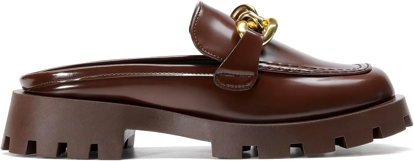 DREAM PAIRS Mules for Women Slip On Shoes Platform Thick Comfortable Women’s Chunky Flat Slides Slippers Loafers