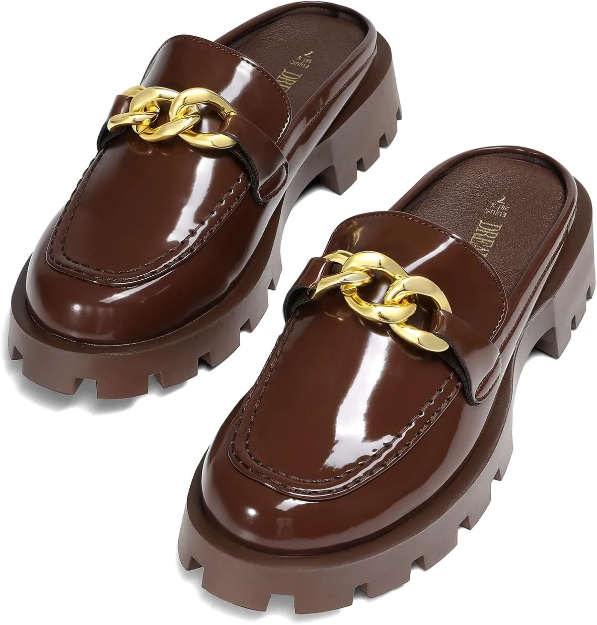 DREAM PAIRS Mules for Women Slip On Shoes Platform Thick Comfortable Women’s Chunky Flat Slides Slippers Loafers