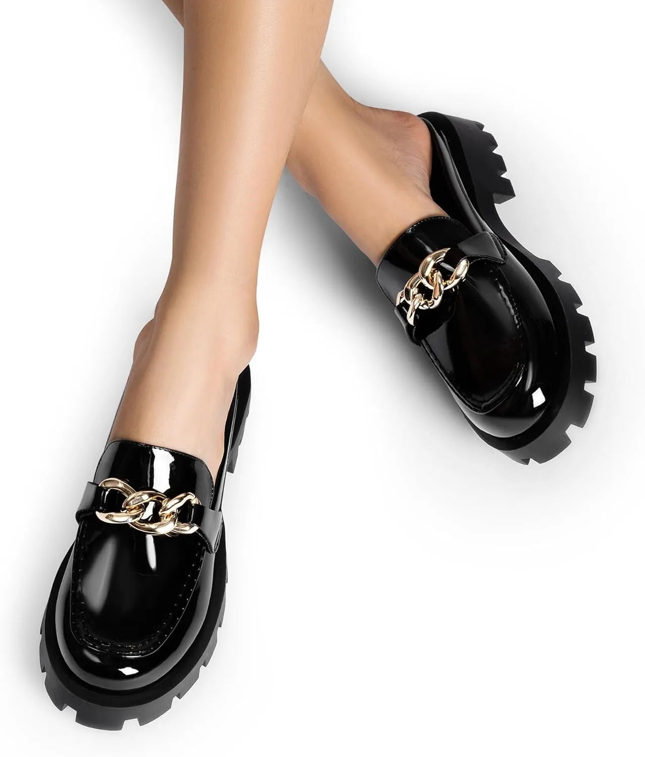 DREAM PAIRS Mules for Women Slip On Shoes Platform Thick Comfortable Women’s Chunky Flat Slides Slippers Loafers