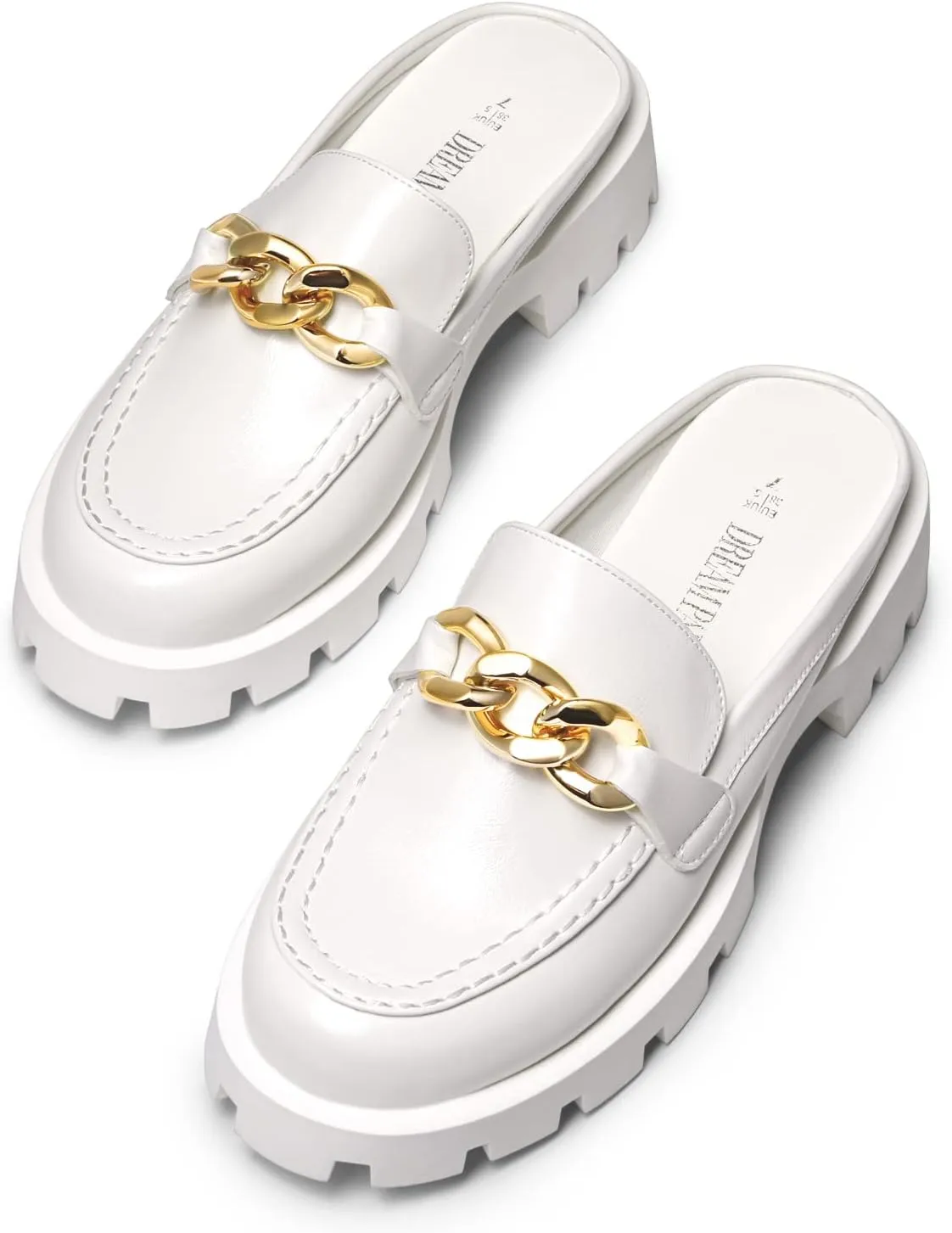 DREAM PAIRS Mules for Women Slip On Shoes Platform Thick Comfortable Women’s Chunky Flat Slides Slippers Loafers