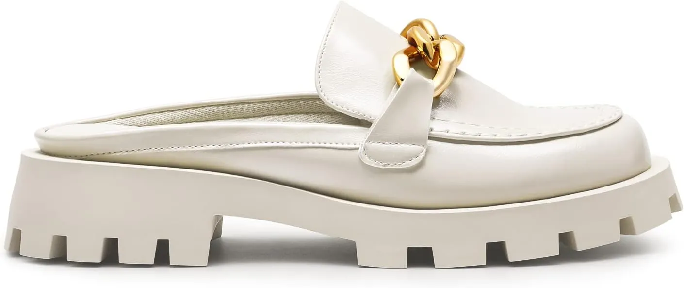 DREAM PAIRS Mules for Women Slip On Shoes Platform Thick Comfortable Women’s Chunky Flat Slides Slippers Loafers