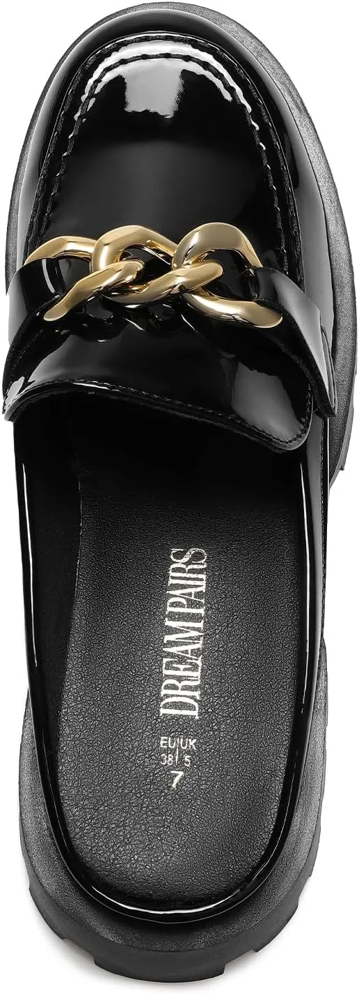 DREAM PAIRS Mules for Women Slip On Shoes Platform Thick Comfortable Women’s Chunky Flat Slides Slippers Loafers