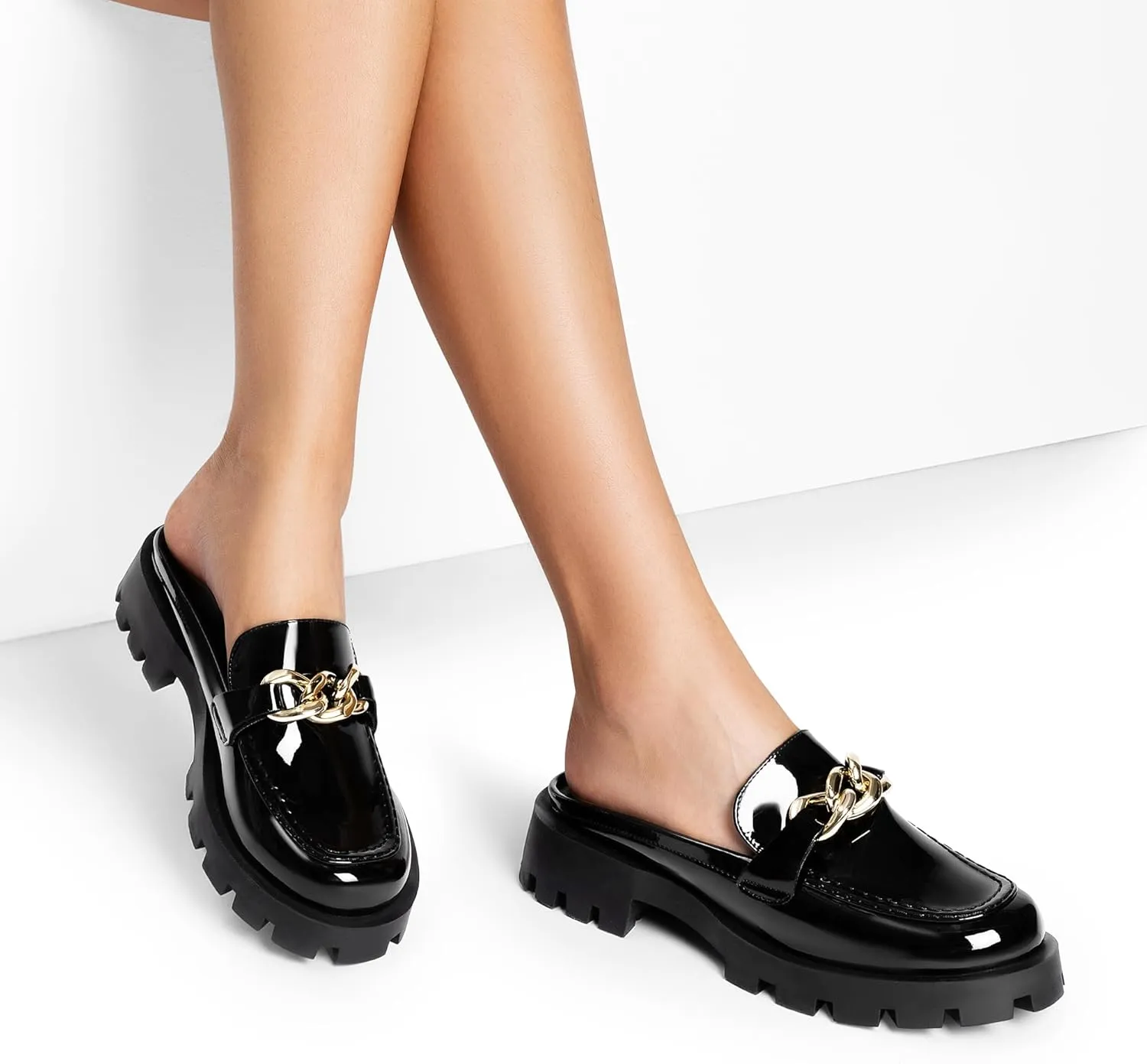DREAM PAIRS Mules for Women Slip On Shoes Platform Thick Comfortable Women’s Chunky Flat Slides Slippers Loafers