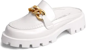 DREAM PAIRS Mules for Women Slip On Shoes Platform Thick Comfortable Women’s Chunky Flat Slides Slippers Loafers