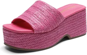 DREAM PAIRS Platform Espadrille Sandals for Women Wedges Slides Slip on Bohemia Sandals Flatform Open Toe Beach Sandals Dressy Outdoor Summer Shoes