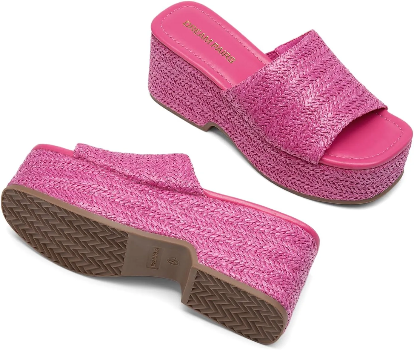 DREAM PAIRS Platform Espadrille Sandals for Women Wedges Slides Slip on Bohemia Sandals Flatform Open Toe Beach Sandals Dressy Outdoor Summer Shoes