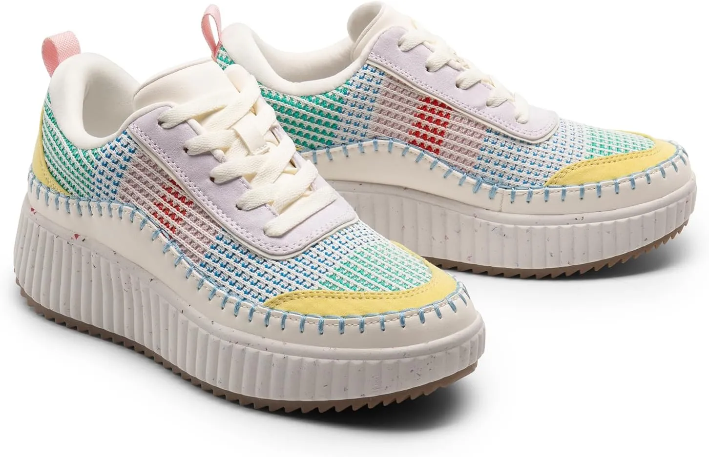 DREAM PAIRS Women Chunky City Tweed Comfortable Casual Platform Fashion Sneaker
