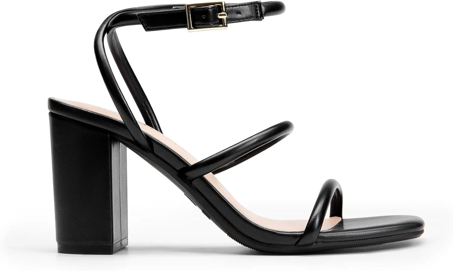 DREAM PAIRS Women Heels Chunky Square Open Toe Strappy Ankle Strap Block High Heeled Sandals for Dressy Wedding Comfortable Shoes