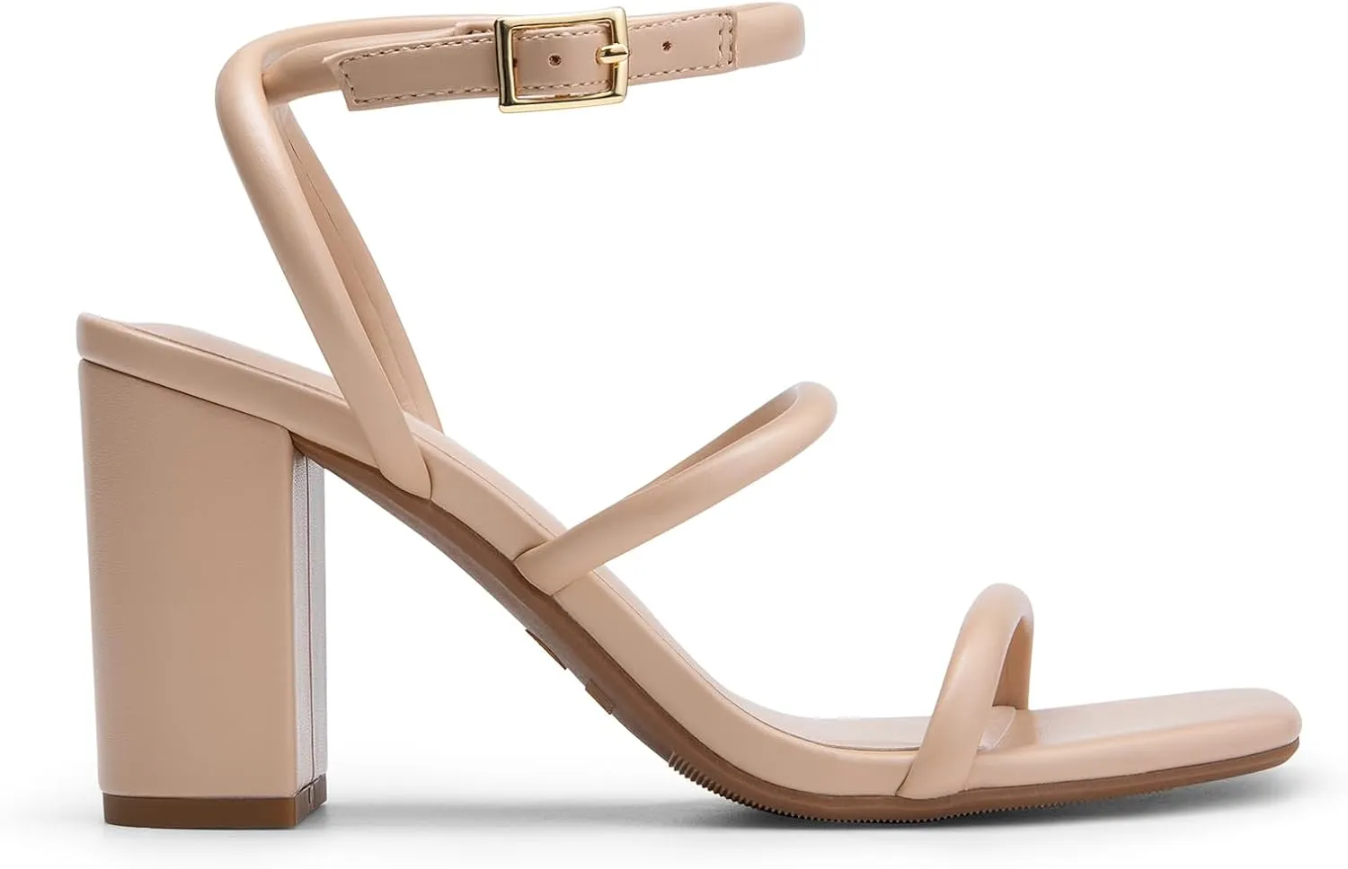 DREAM PAIRS Women Heels Chunky Square Open Toe Strappy Ankle Strap Block High Heeled Sandals for Dressy Wedding Comfortable Shoes