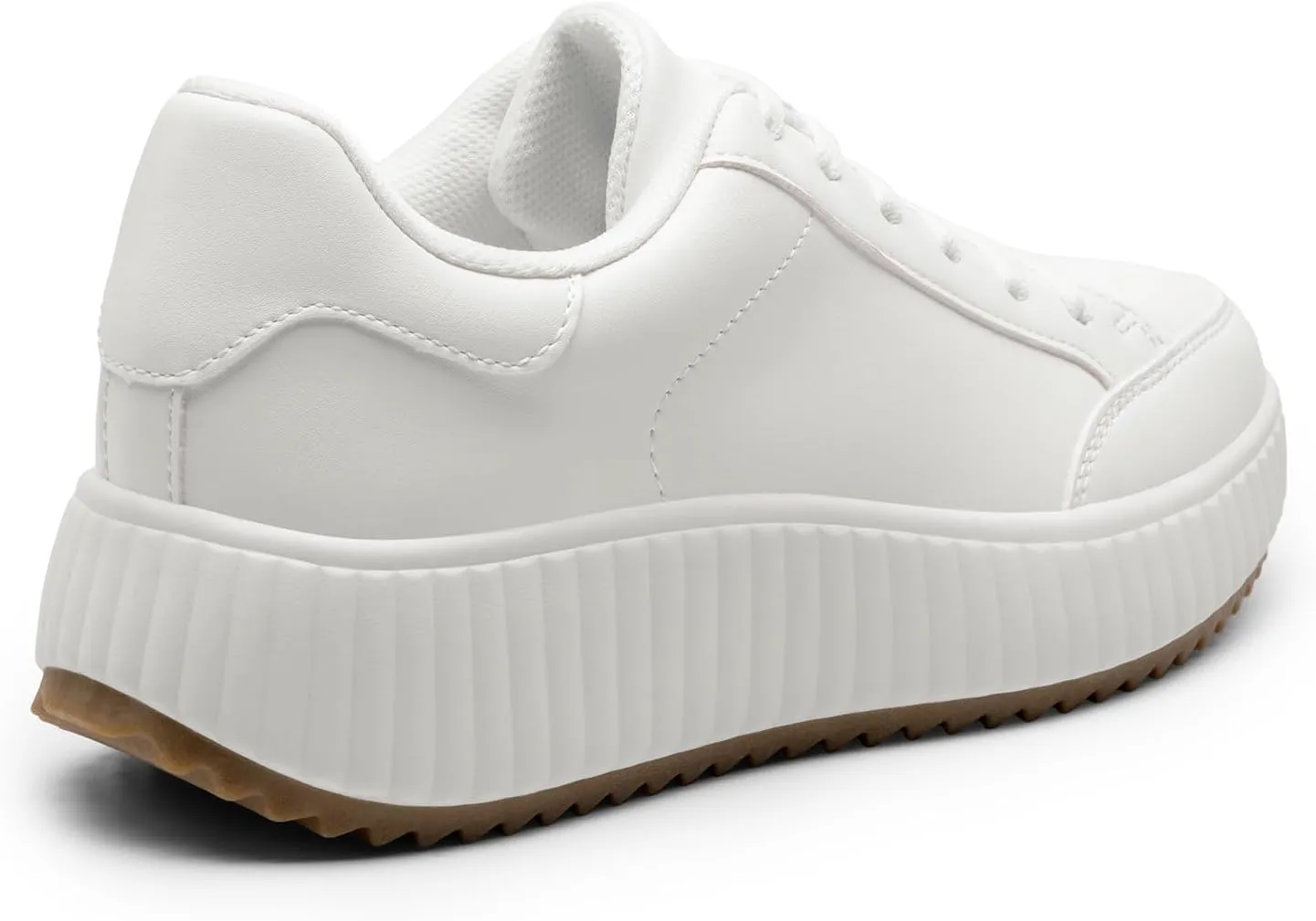 DREAM PAIRS Women Platform Chunky Lightweight Comfortable Casual Faux Leather Lace-Up Dee Walking Fashion Sneakers