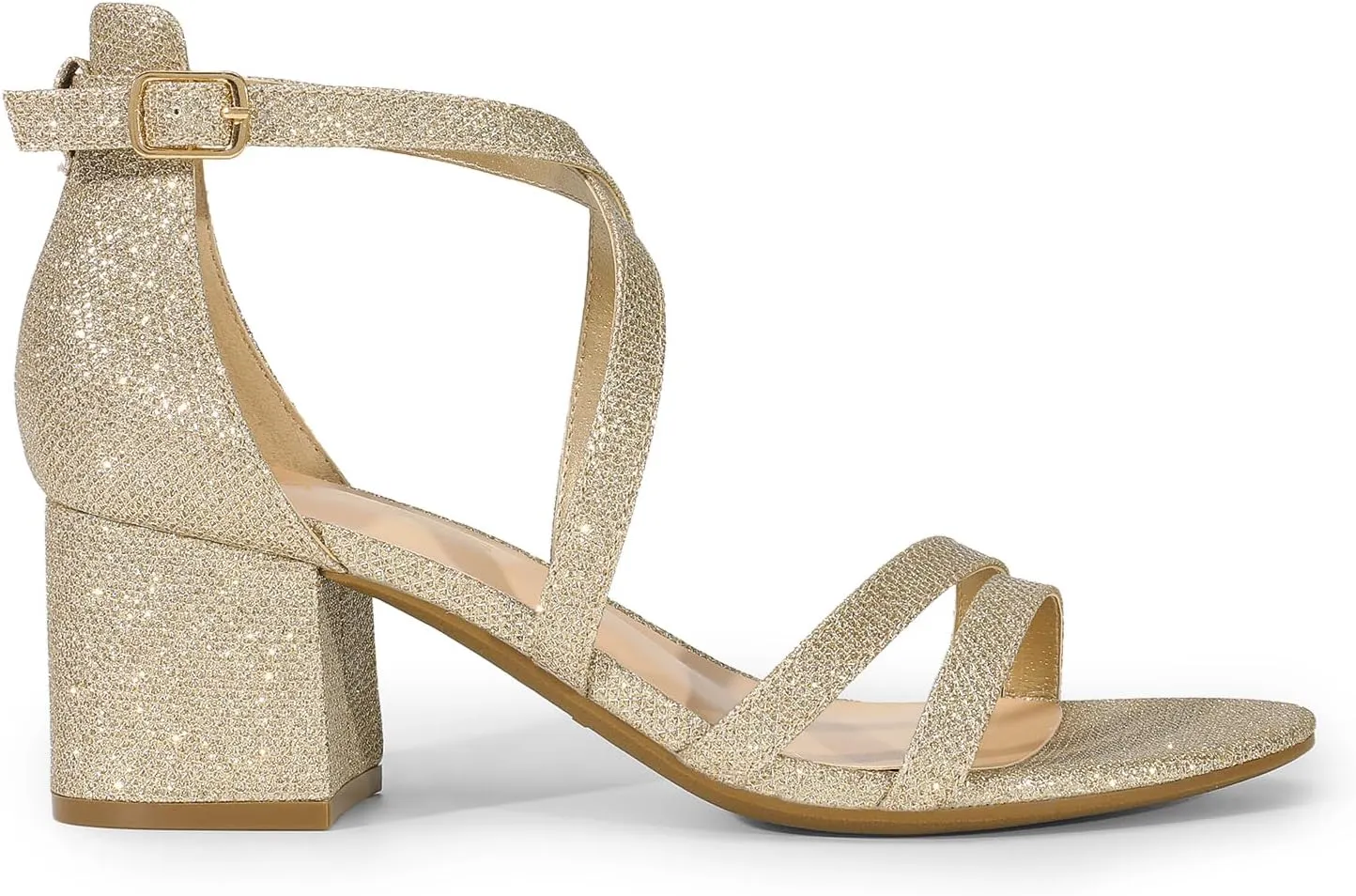DREAM PAIRS Women's Ankle Strap Low Chunky Heels Open Toe Blocked Strappy Sandals Dress Shoes for Wedding Bridal Party