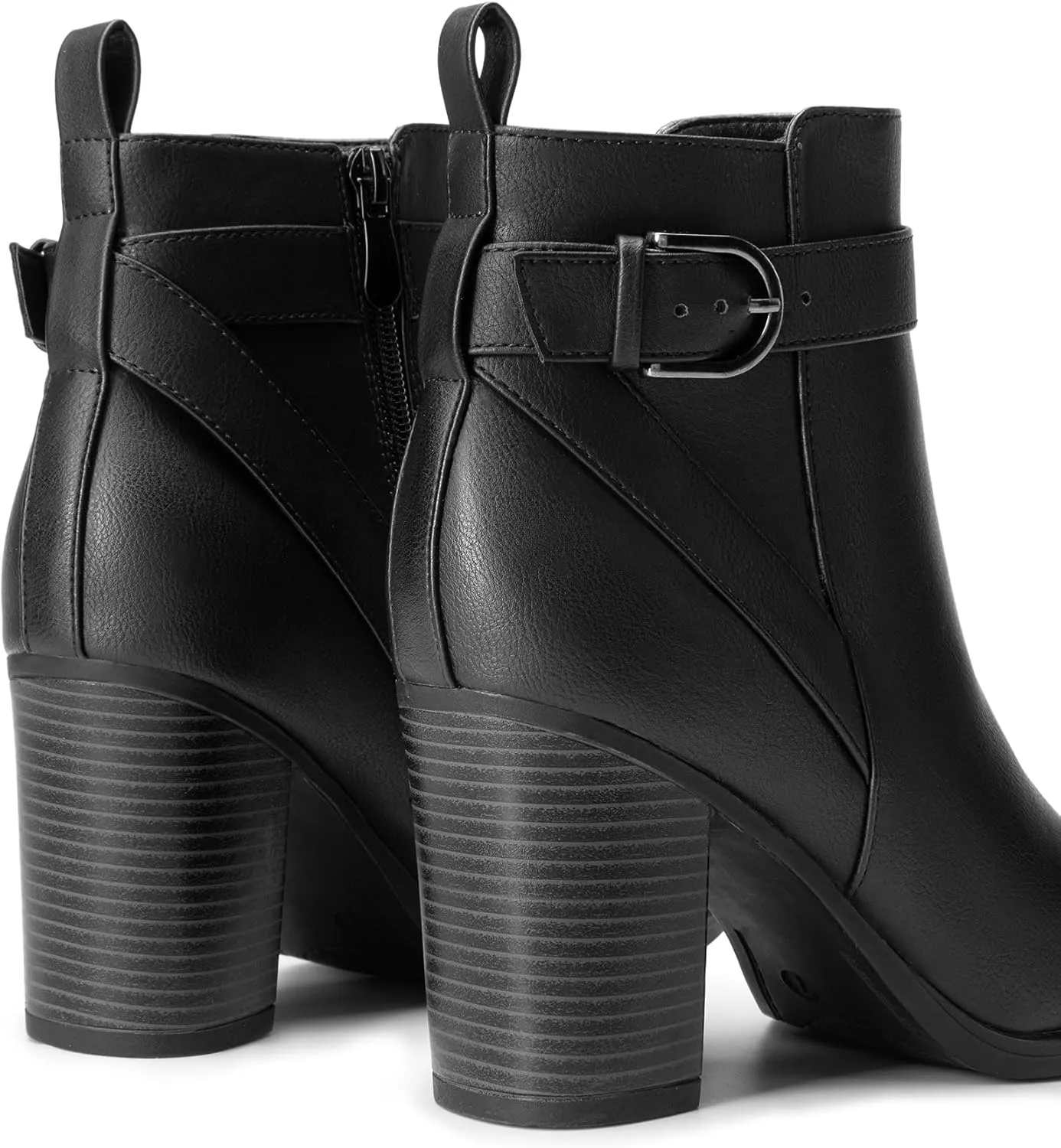 DREAM PAIRS Women's Chunky High Heel Ankle Boots Round Toe Fall Short Booties Shoes
