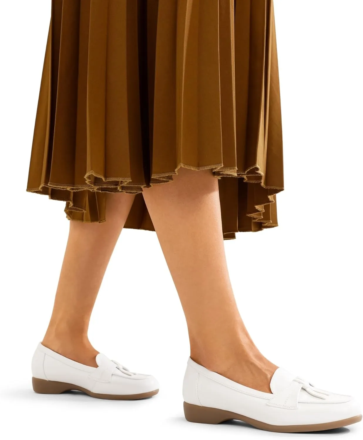 DREAM PAIRS Women's Comfortable Dressy Slip-on Loafers Business Casual Work Shoes Office, Faux Leather Arch Support Round Toe Flats Shoes with Tassel Decoration