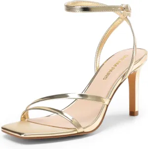 DREAM PAIRS Women’s High Stilettos Heels Open Toe Square Sandals Ankle Strap Pumps Sexy Comfort Strappy Dress Shoes Party Wedding Heeled Sandals