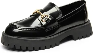 DREAM PAIRS Womens Loafers, Slip-On Platform Chunky Heel Penny Loafers for Women, Comfortable Womens Business Casual Shoes
