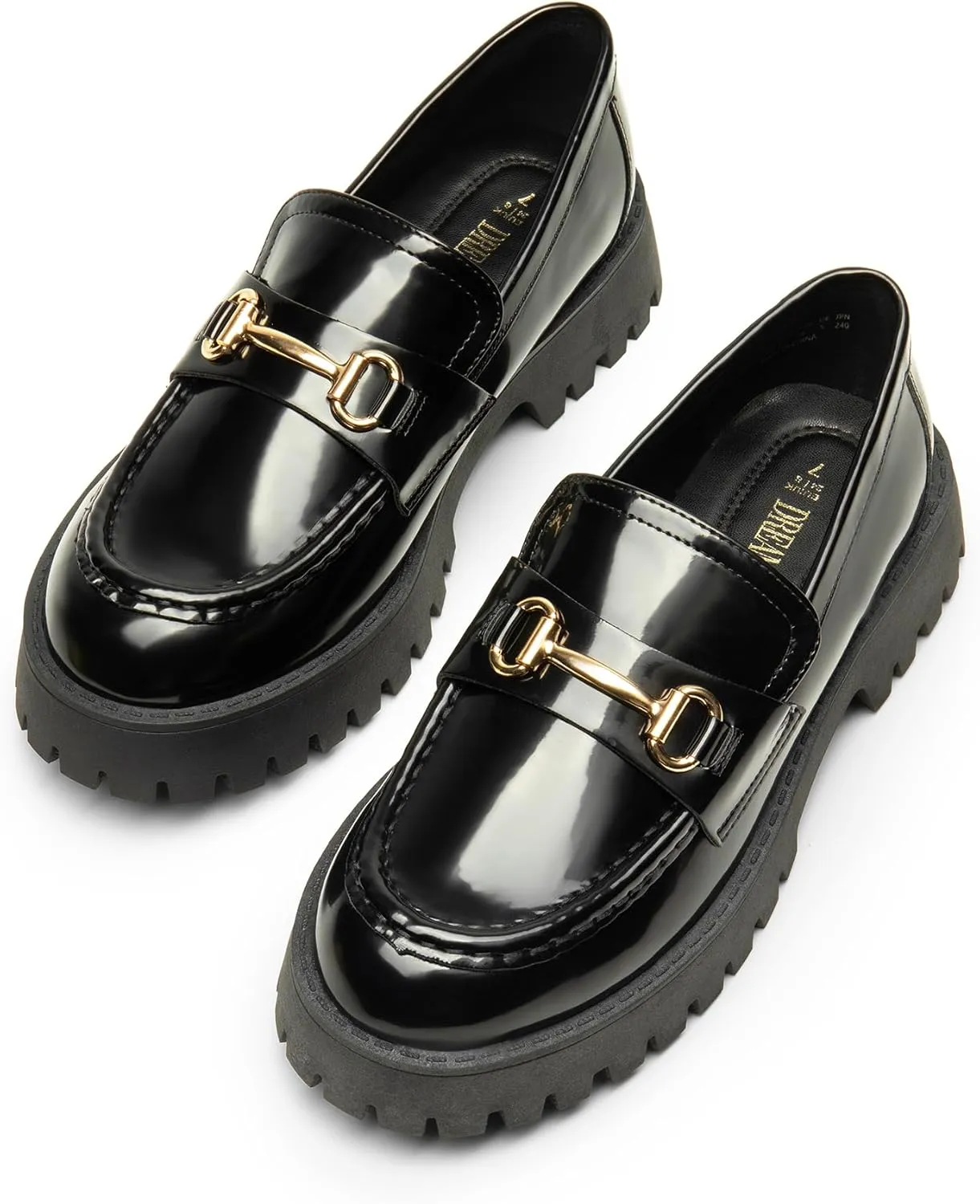 DREAM PAIRS Womens Loafers, Slip-On Platform Chunky Heel Penny Loafers for Women, Comfortable Womens Business Casual Shoes