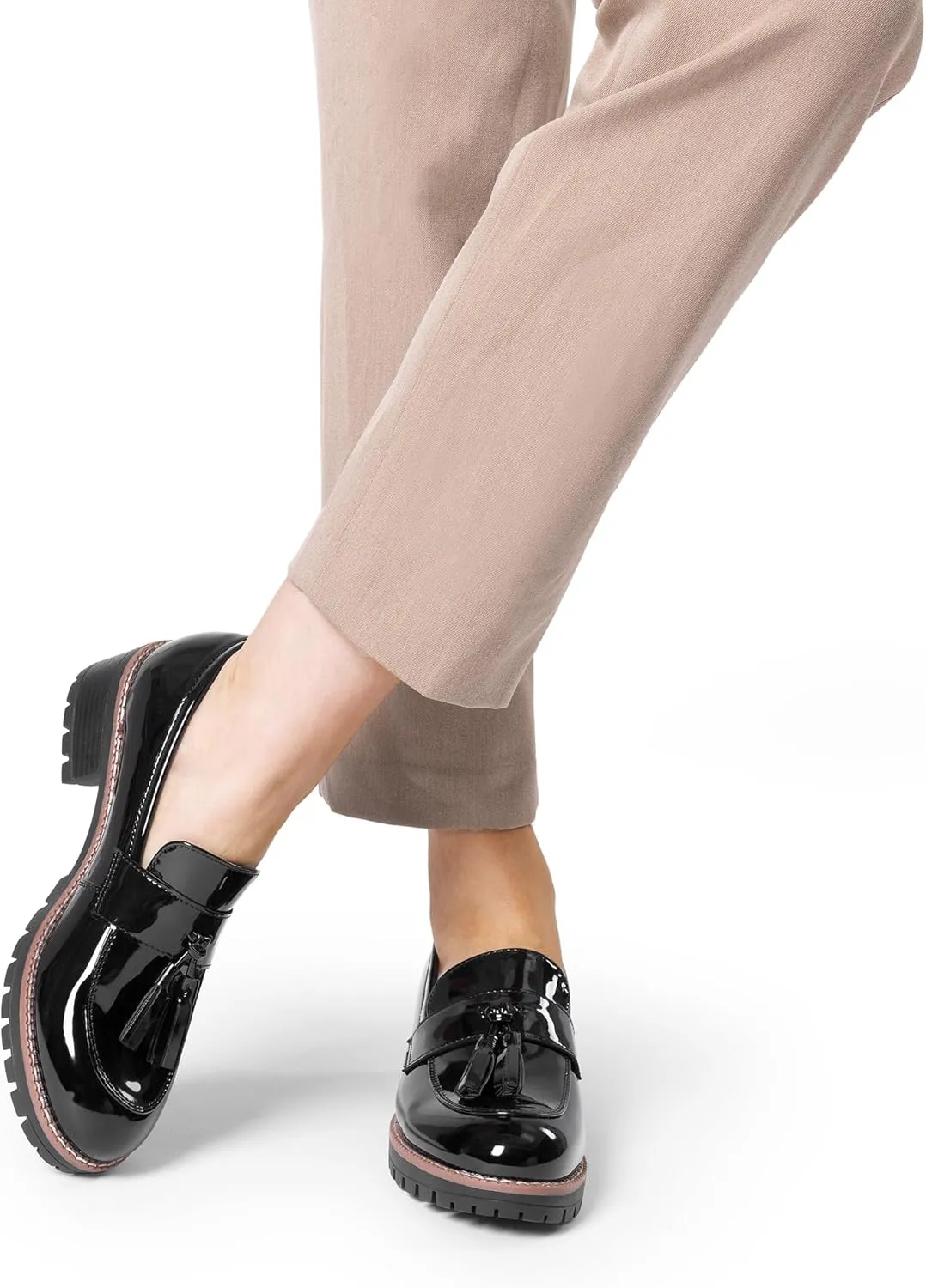 DREAM PAIRS Womens Loafers, Slip On Platform Chunky Penny Heeled Loafers for Women Dressy and Work, Business Casual Shoes for Women