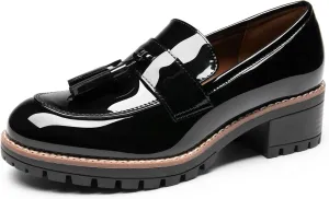 DREAM PAIRS Womens Loafers, Slip On Platform Chunky Penny Heeled Loafers for Women Dressy and Work, Business Casual Shoes for Women
