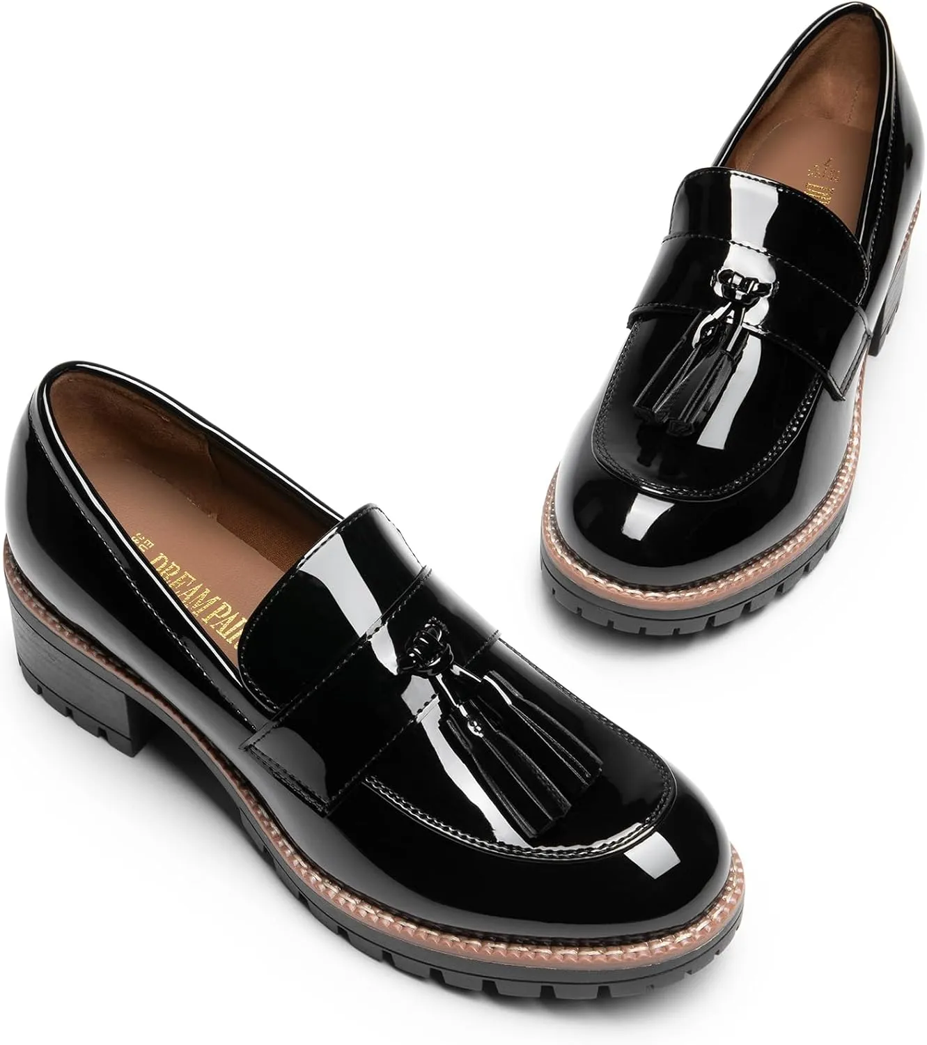DREAM PAIRS Womens Loafers, Slip On Platform Chunky Penny Heeled Loafers for Women Dressy and Work, Business Casual Shoes for Women
