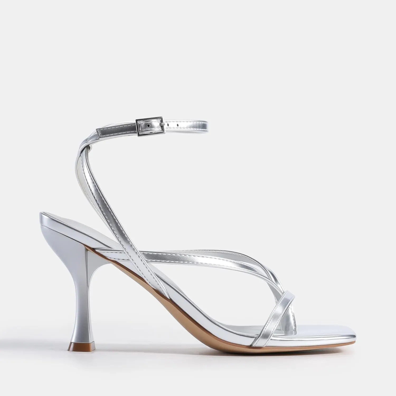 DREAM PAIRS Women's Low Kitten Heels Strappy Design with Lace Up Open Square Toe Thong Ankle Strap Shoes Fashionable Sexy Sylvestra Heeled Sandals for Dressy Occasions