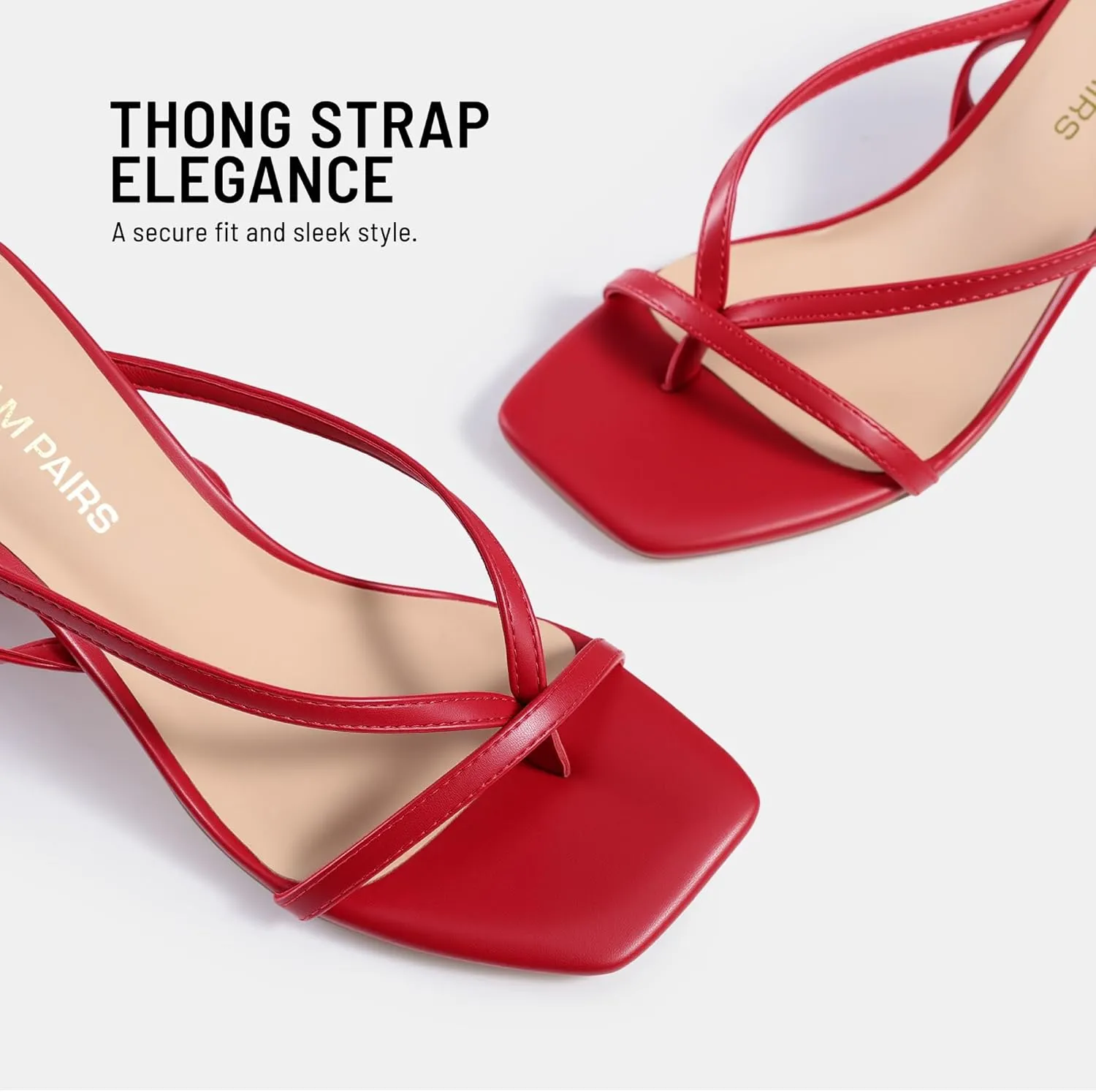 DREAM PAIRS Women's Low Kitten Heels Strappy Design with Lace Up Open Square Toe Thong Ankle Strap Shoes Fashionable Sexy Sylvestra Heeled Sandals for Dressy Occasions