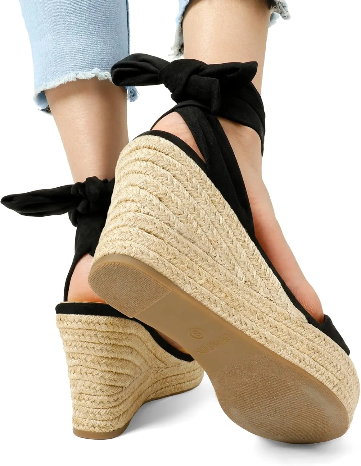 DREAM PAIRS Womens Open Toe Espadrilles Wedges Tie Lace Up Cute Ankle Strap Platform Sandals Dressy Shoes