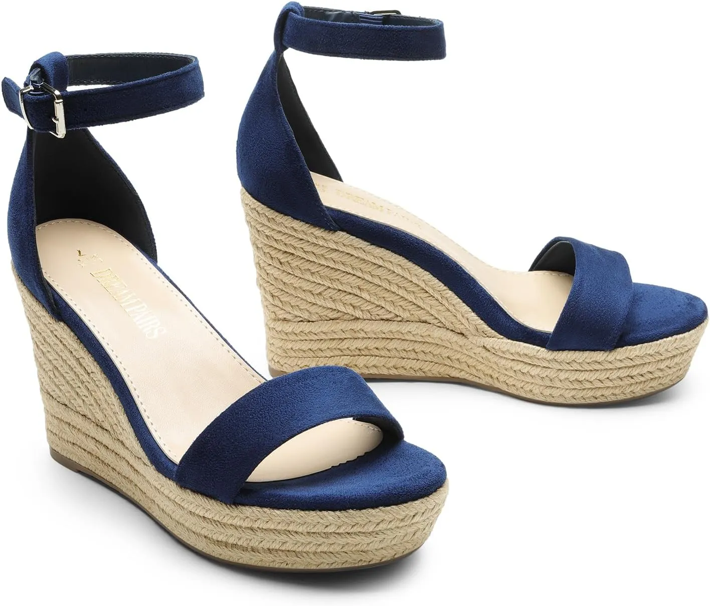 DREAM PAIRS Women's Platform Wedges Sandals, Comfortable Open Toe Espadrilles Sandals Dressy Buckle Ankle Strap Summer Shoes