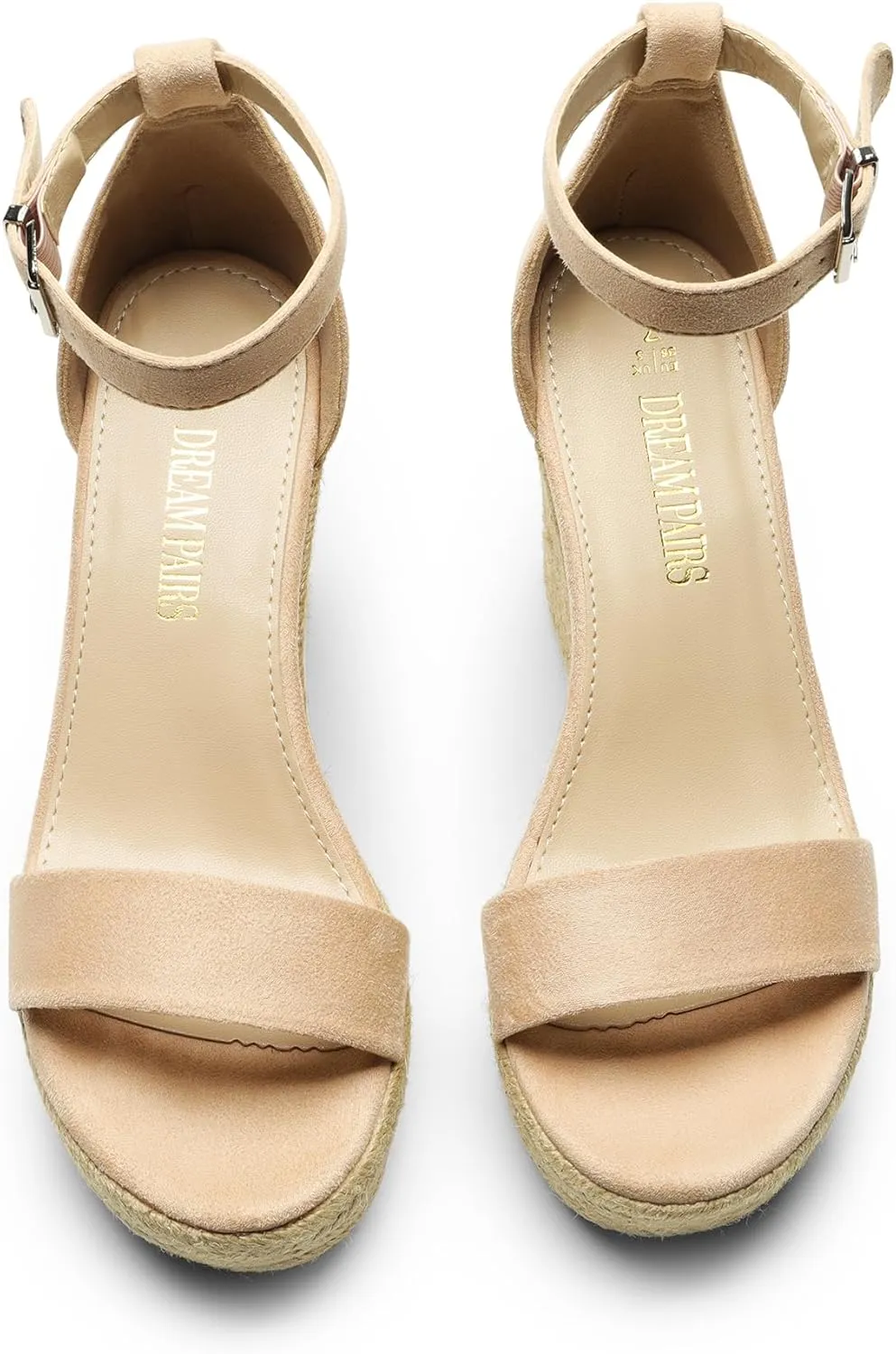 DREAM PAIRS Women's Platform Wedges Sandals, Comfortable Open Toe Espadrilles Sandals Dressy Buckle Ankle Strap Summer Shoes