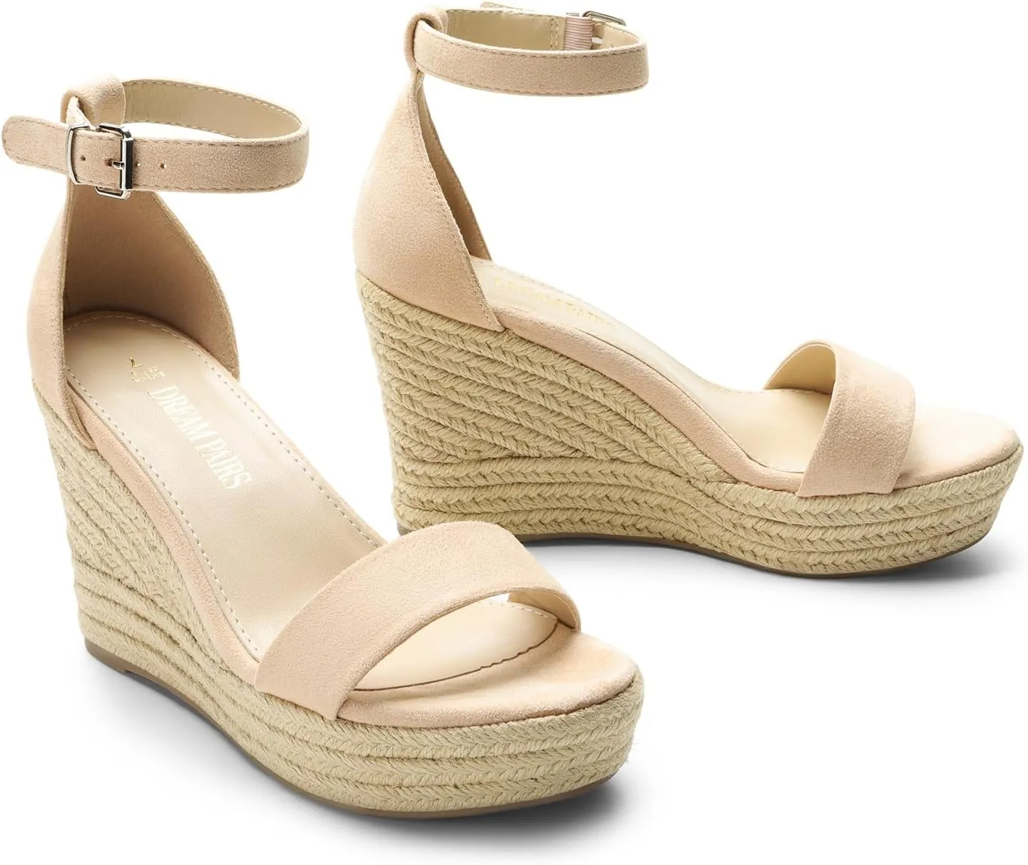 DREAM PAIRS Women's Platform Wedges Sandals, Comfortable Open Toe Espadrilles Sandals Dressy Buckle Ankle Strap Summer Shoes
