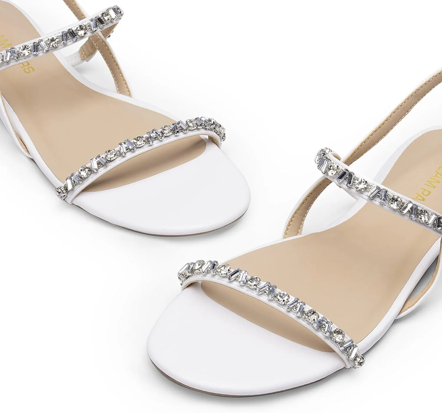 DREAM PAIRS Women's Rhinestone Sandals Open Toe Casual Dressy Sparkly Comfortable Flat Summer Shoes