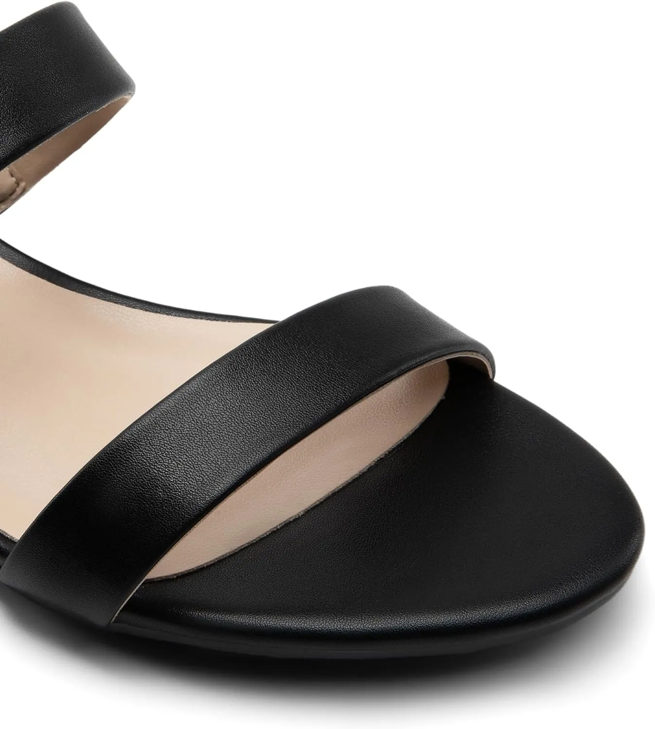 DREAM PAIRS Women's Slides Heels Slip On Low Block Sandals Two Strap Open Round Toe Chunky Casual Summer Mules Shoes