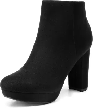 DREAM PAIRS Women's Stomp High Heel Ankle Boots