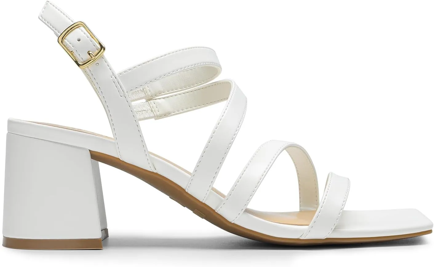 DREAM PAIRS Women's Strappy Chunky Heels Low Block Square Open Toe Sandals Dress Party Shoes