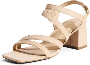 DREAM PAIRS Women's Strappy Chunky Heels Low Block Square Open Toe Sandals Dress Party Shoes