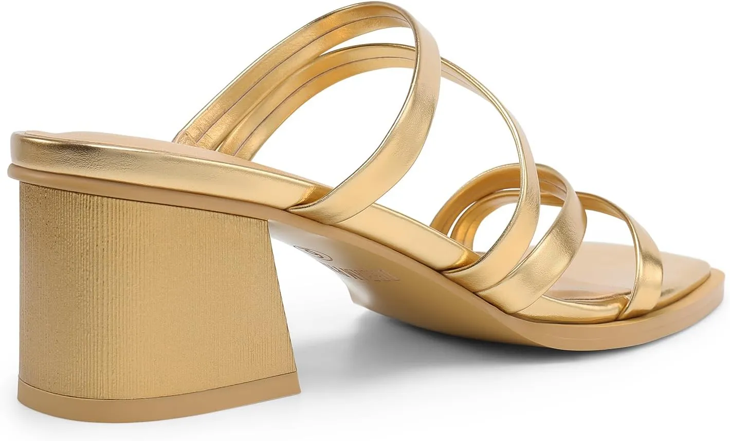 DREAM PAIRS Women's Strappy Heels Block Open Toe Low Heel Chunky Mules Sandals Dress Shoes