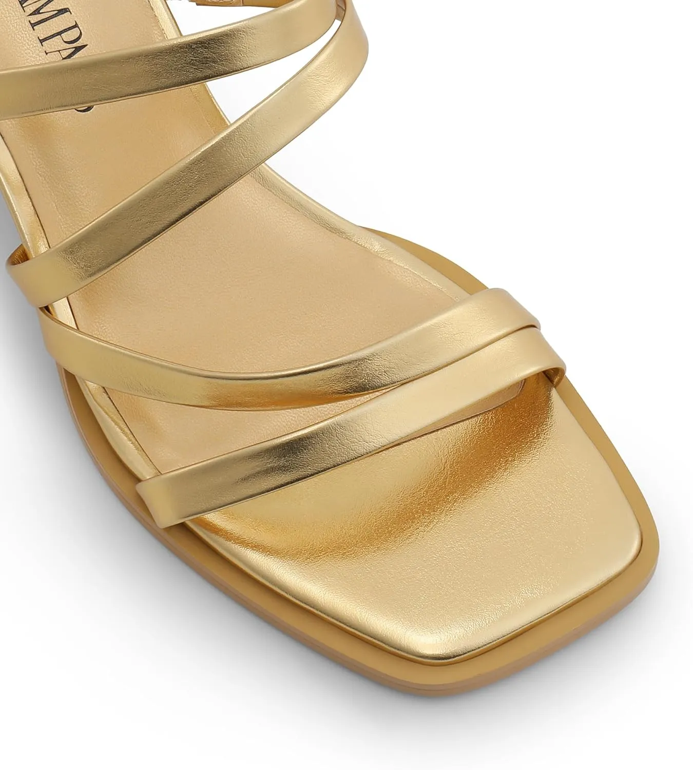 DREAM PAIRS Women's Strappy Heels Block Open Toe Low Heel Chunky Mules Sandals Dress Shoes