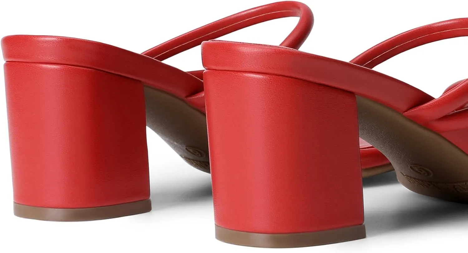 DREAM PAIRS Women's Strappy Heels Open Toe Low Chunky Heel Slip On Mules Square Block Sandals Dress Shoes